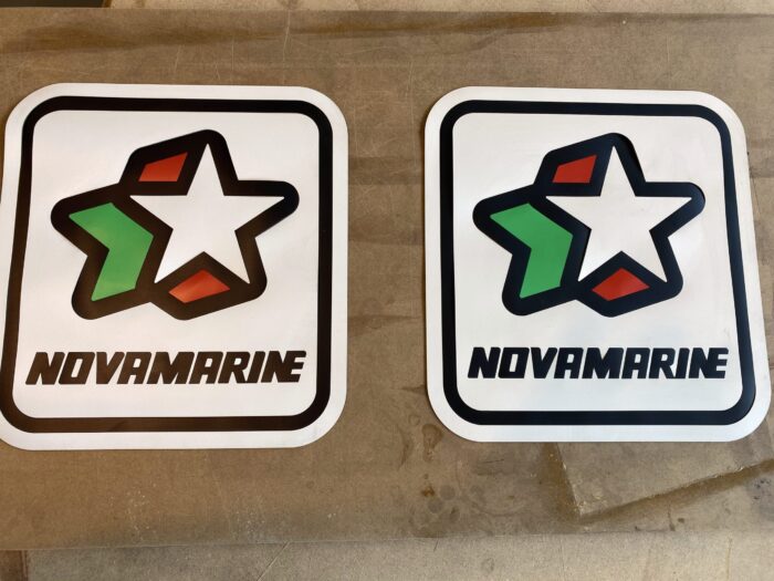 loghi in neoprene per gommone Novamarine